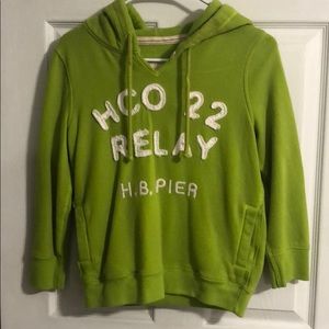 Green hollister 3/4 sleeve hoodie